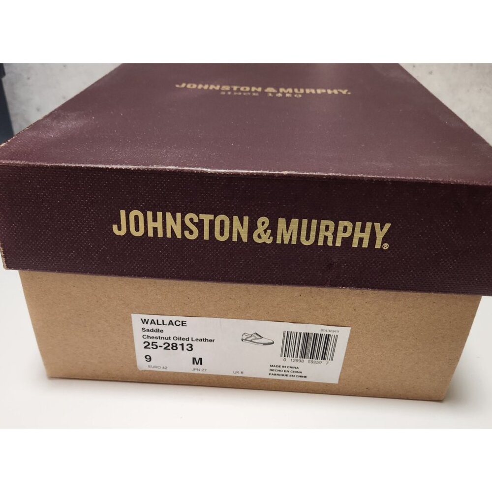 Johnston and Murphy Wallace Saddle Shoes Men's 9 M Chestnut Oiled Leather - Picture 7 of 16